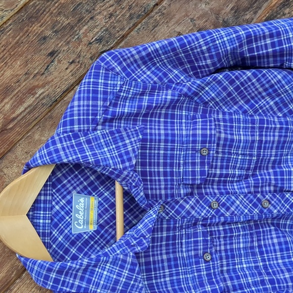 Cabela's shirt button up purple flannel medium - Picture 3 of 10